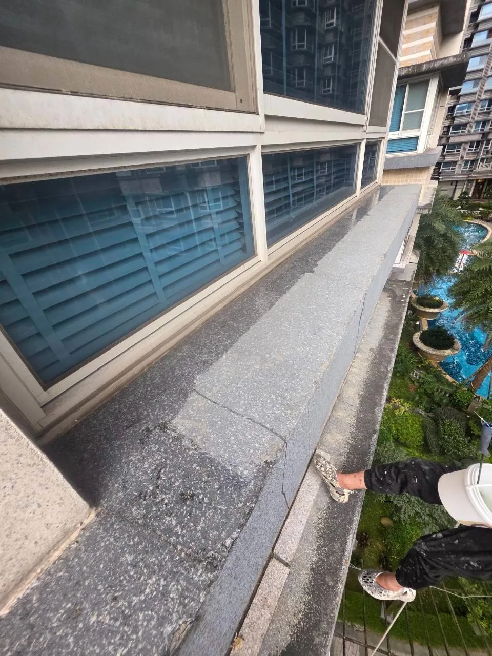 窗台與外牆節點施工照片
